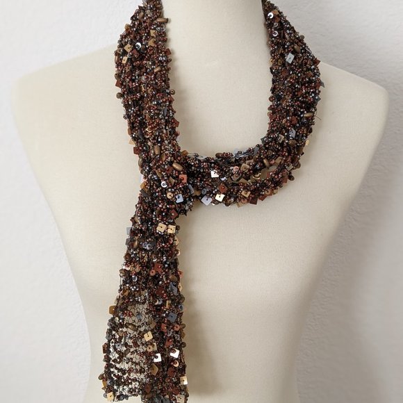Chico's Chunky Statement Scarf, Belt or Necklace - Sparkly & Beaded - Picture 4 of 7